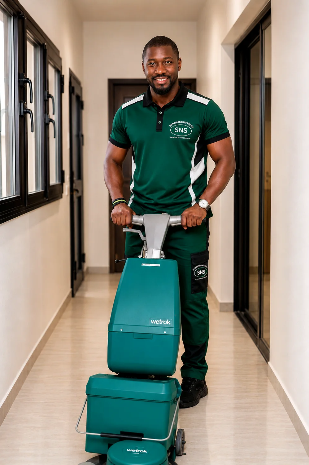 Agent SenNettoServices en tenue avec son matériel